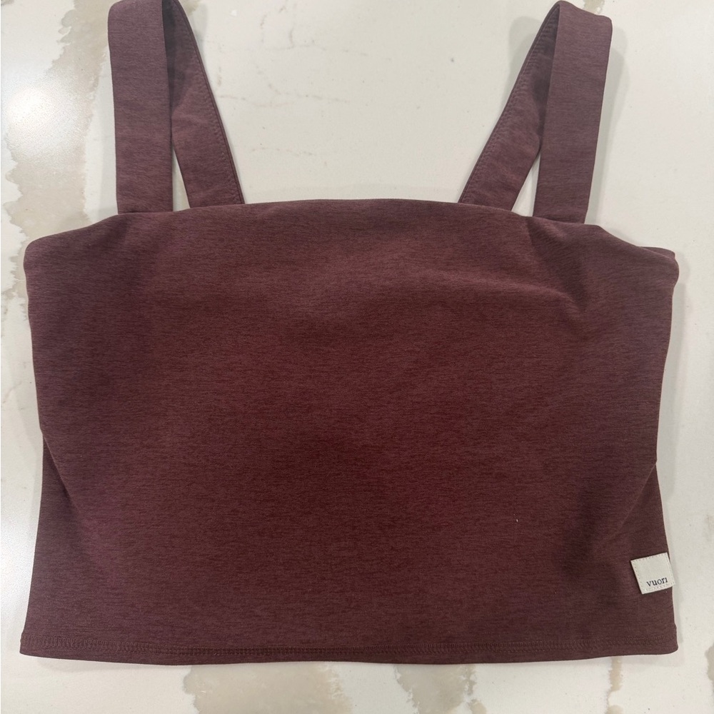 Vuori Crop Tank Top in Deep Burgundy